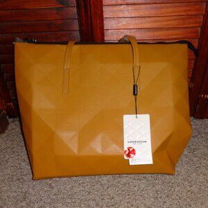 Lovevook Geometric Mustard-Yellow Tote, Large Handbag, Purse!
